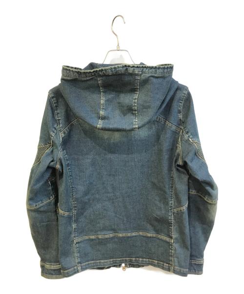 NO ID.（ノーアイディー）NO ID. (ノーアイディー) アルティメットストレッチデニムフーデッドBLZ　854777-673B インディゴ サイズ:2の古着・服飾アイテム