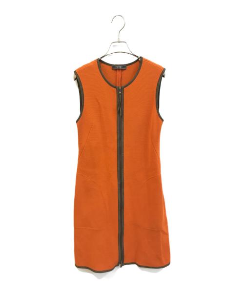 FOXEY（フォクシー）FOXEY (フォクシー) ジップアップワンピース　26315-ANMAZ35 オレンジ サイズ:42の古着・服飾アイテム