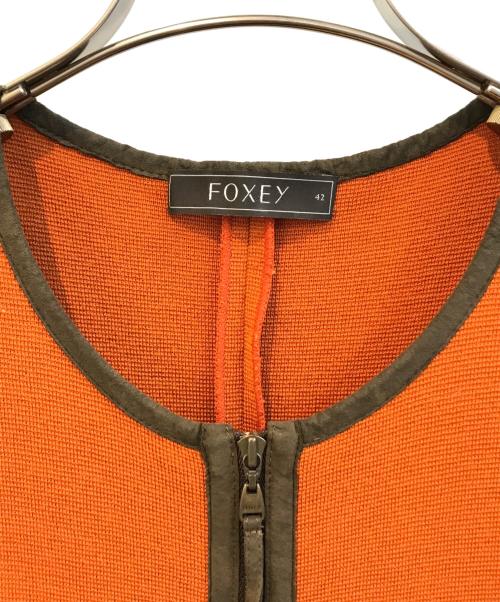 FOXEY（フォクシー）FOXEY (フォクシー) ジップアップワンピース　26315-ANMAZ35 オレンジ サイズ:42の古着・服飾アイテム