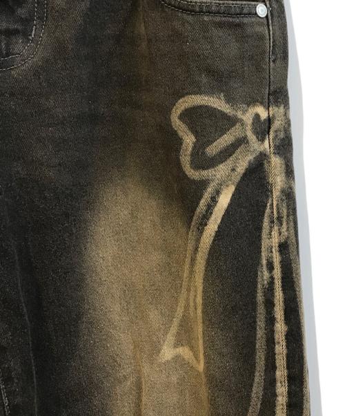 EMODA（エモダ）EMODA (エモダ) リボングラフィックルーズジーンズ ブラック サイズ:2の古着・服飾アイテム