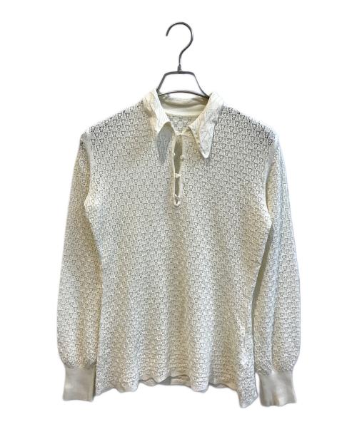 Mame Kurogouchi（マメクロゴウチ）mame kurogouchi (マメクロゴウチ) Multi-Pattern Longsleeve Knitted Shirt  MM22PF-KN732 ホワイト サイズ:SIZE Mの古着・服飾アイテム