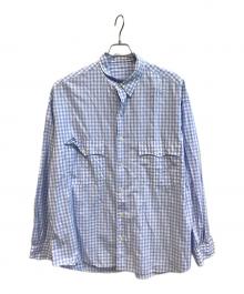Porter Classic（ポータークラシック）の古着「ギンガムチェックロールアップシャツ」｜ブルー