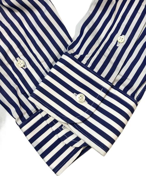 Epaulet Individualized Shirts（エポールインディビジュアライズド シャツ）Epaulet Individualized Shirts (エポールインディビジュアライズド シャツ) バンドカラーストライプシャツ ブルー サイズ:Freeの古着・服飾アイテム