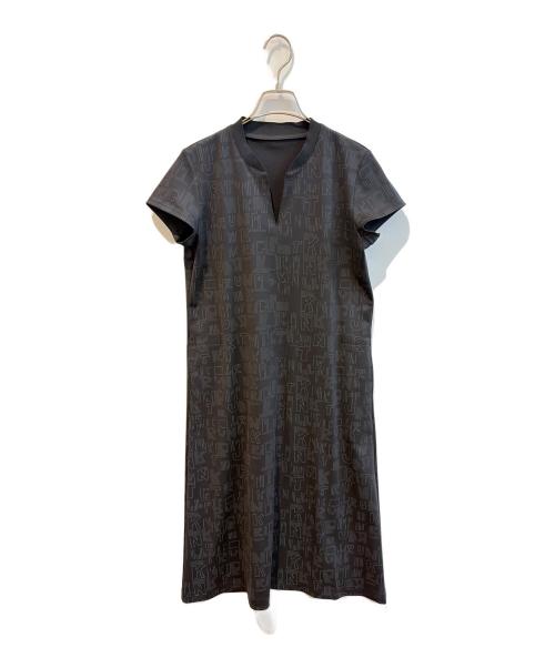 TRUNK HIROKO KOSHINO（トランク ヒロコ コシノ）TRUNK HIROKO KOSHINO (トランク ヒロコ コシノ) トランクロゴプリントワンピース　RSPGV-04390 ブラック サイズ:Ｍの古着・服飾アイテム