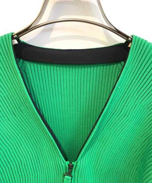 re:edition project 165（リ・エディション・プロジェクト 165）re:edition project 165 (リ・エディション・プロジェクト 165) カーブショルダーリブニットカーディガン　R3FEX-03690 グリーン サイズ:38 未使用品の古着・服飾アイテム