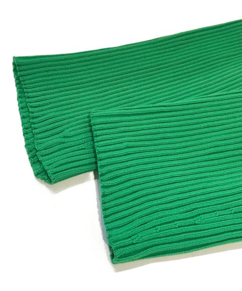 re:edition project 165（リ・エディション・プロジェクト 165）re:edition project 165 (リ・エディション・プロジェクト 165) カーブショルダーリブニットカーディガン　R3FEX-03690 グリーン サイズ:38 未使用品の古着・服飾アイテム