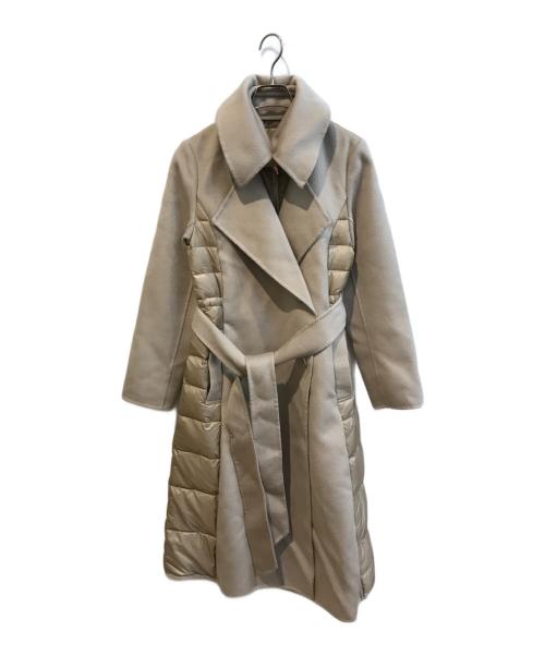 hiroko koshino premier（ヒロココシノ プレミア）HIROKO KOSHINO PREMIER (ヒロココシノ プレミア) ダウン切替コート ベージュ サイズ:Sの古着・服飾アイテム