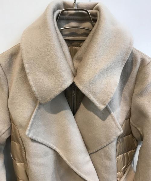 hiroko koshino premier（ヒロココシノ プレミア）HIROKO KOSHINO PREMIER (ヒロココシノ プレミア) ダウン切替コート ベージュ サイズ:Sの古着・服飾アイテム