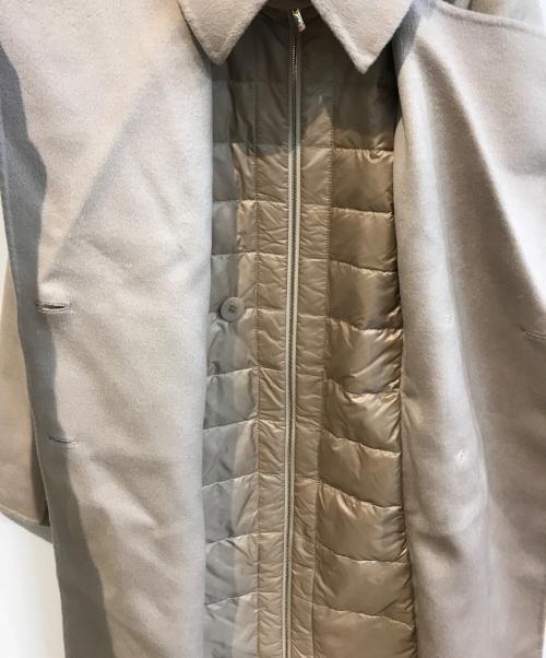 hiroko koshino premier（ヒロココシノ プレミア）HIROKO KOSHINO PREMIER (ヒロココシノ プレミア) ダウン切替コート ベージュ サイズ:Sの古着・服飾アイテム