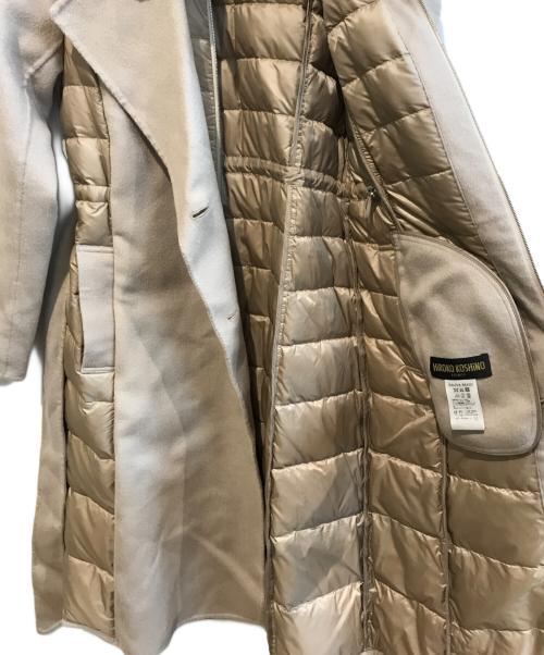 hiroko koshino premier（ヒロココシノ プレミア）HIROKO KOSHINO PREMIER (ヒロココシノ プレミア) ダウン切替コート ベージュ サイズ:Sの古着・服飾アイテム