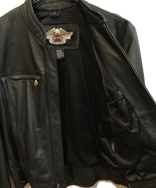 HARLEY-DAVIDSON（ハーレーダビッドソン）HARLEY-DAVIDSON (ハーレーダビッドソン) レザージャケット ブラック サイズ:Lの古着・服飾アイテム