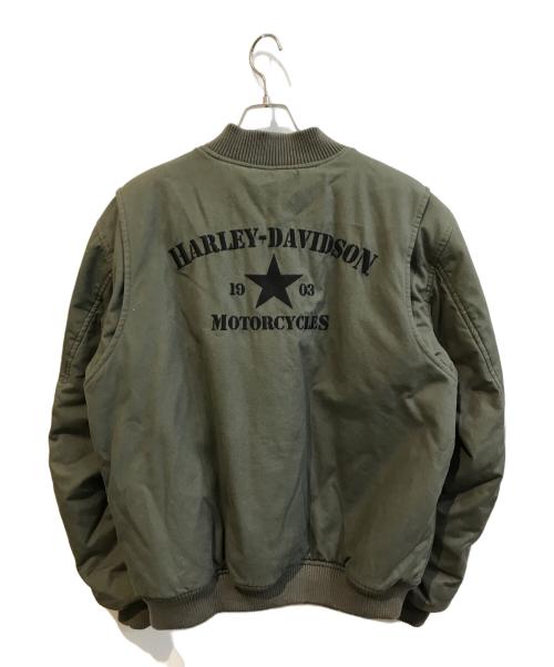 HARLEY-DAVIDSON（ハーレーダビッドソン）HARLEY-DAVIDSON (ハーレーダビッドソン) リバーシブルMA1ジャケット オリーブ サイズ:Lの古着・服飾アイテム