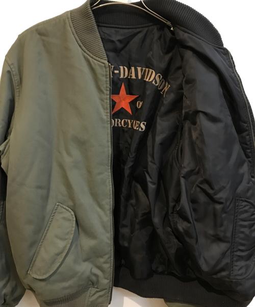 HARLEY-DAVIDSON（ハーレーダビッドソン）HARLEY-DAVIDSON (ハーレーダビッドソン) リバーシブルMA1ジャケット オリーブ サイズ:Lの古着・服飾アイテム