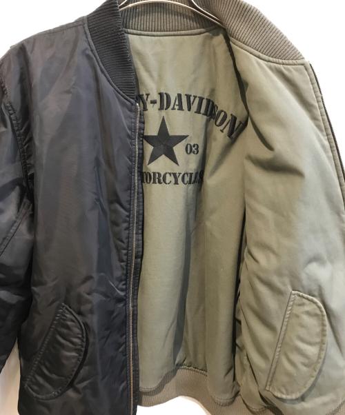 HARLEY-DAVIDSON（ハーレーダビッドソン）HARLEY-DAVIDSON (ハーレーダビッドソン) リバーシブルMA1ジャケット オリーブ サイズ:Lの古着・服飾アイテム