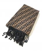 FENDIフェンディ）の古着「FFロゴズッカ柄ウールマフラー　FXS366 A4Z4」｜ブラウン