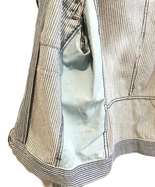 DIESEL（ディーゼル）DIESEL (ディーゼル) ヒッコリーライダースジャケット ブルー サイズ:Lの古着・服飾アイテム