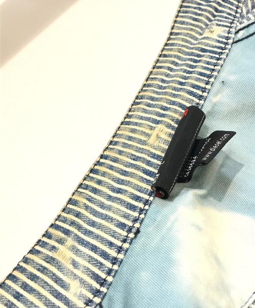 DIESEL（ディーゼル）DIESEL (ディーゼル) ヒッコリーライダースジャケット ブルー サイズ:Lの古着・服飾アイテム