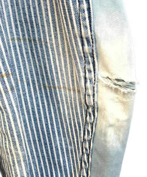 DIESEL（ディーゼル）DIESEL (ディーゼル) ヒッコリーライダースジャケット ブルー サイズ:Lの古着・服飾アイテム