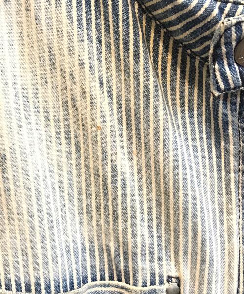 DIESEL（ディーゼル）DIESEL (ディーゼル) ヒッコリーライダースジャケット ブルー サイズ:Lの古着・服飾アイテム