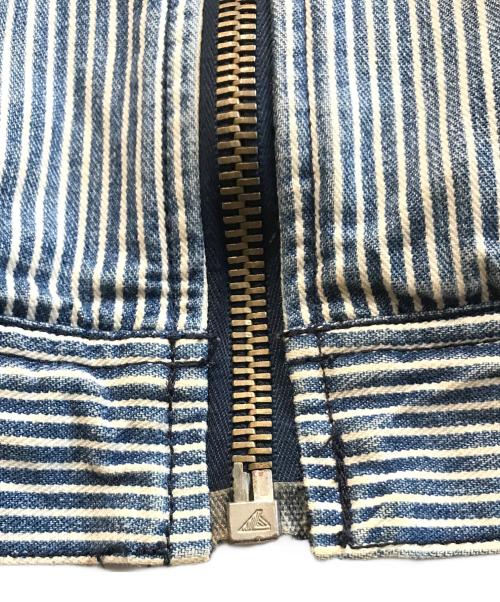 DIESEL（ディーゼル）DIESEL (ディーゼル) ヒッコリーライダースジャケット ブルー サイズ:Lの古着・服飾アイテム