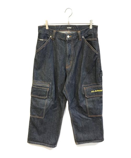 X-LARGE（エクストララージ）X-LARGE (エクストララージ) EMBROIDERED DENIM CARGO PANTS 101224031013 インディゴ サイズ:W34の古着・服飾アイテム