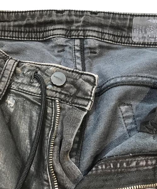DIESEL（ディーゼル）DIESEL (ディーゼル) コーティングパンツ ブラック サイズ:71cm(W28)の古着・服飾アイテム
