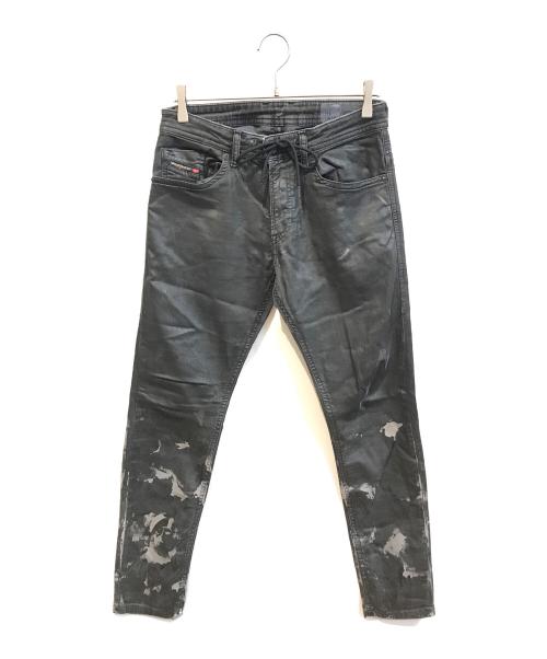 DIESEL（ディーゼル）DIESEL (ディーゼル) コーティングパンツ ブラック サイズ:71cm(W28)の古着・服飾アイテム