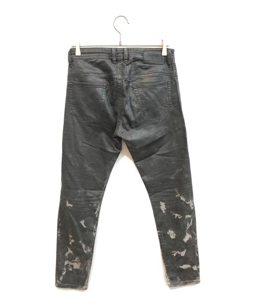 DIESEL（ディーゼル）DIESEL (ディーゼル) コーティングパンツ ブラック サイズ:71cm(W28)の古着・服飾アイテム