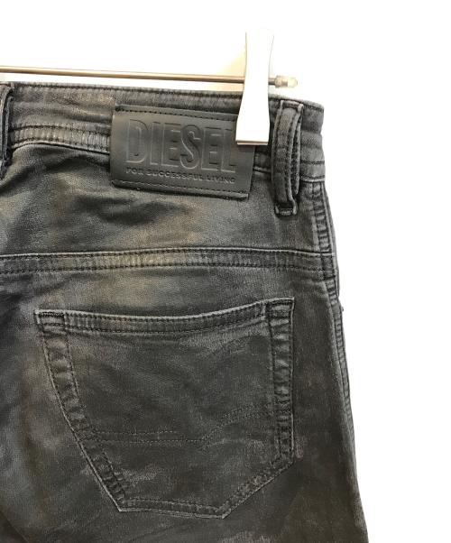 DIESEL（ディーゼル）DIESEL (ディーゼル) コーティングパンツ ブラック サイズ:71cm(W28)の古着・服飾アイテム