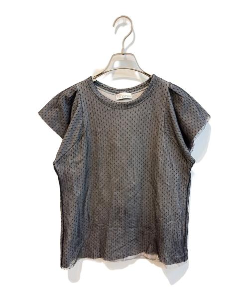 RED VALENTINO（レッドヴァレンティノ）RED VALENTINO (レッドヴァレンティノ) シアーレイヤードTシャツ　HRCN0104-VN0268R グレー サイズ:Ｓの古着・服飾アイテム
