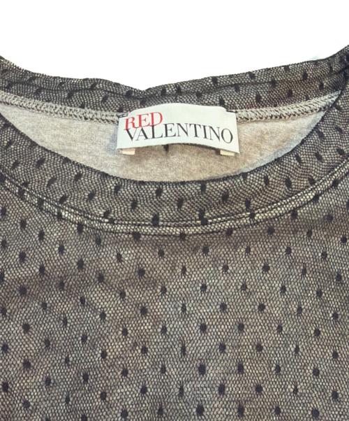 RED VALENTINO（レッドヴァレンティノ）RED VALENTINO (レッドヴァレンティノ) シアーレイヤードTシャツ　HRCN0104-VN0268R グレー サイズ:Ｓの古着・服飾アイテム