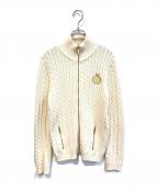 LAUREN RALPH LAURENローレンラルフローレン）の古着「ロゴ刺繍ドライバーズニット」｜アイボリー