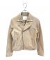 RIVE DROITE（リヴドロワ）の古着「ラムレザーライダースジャケット」｜ベージュ