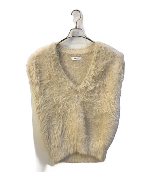 AKTE（アクテ）AKTE (アクテ) Vネックシャギーニットベスト アイボリー サイズ:Freeの古着・服飾アイテム