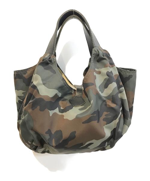 TUTUMU（ツツム）tutumu (ツツム) カモフラージュ柄バルーントートバッグ グリーンの古着・服飾アイテム