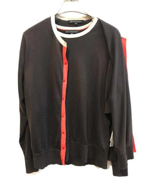 23区（ニジュウサンク）23区 (ニジュウサンク) サステナブルウールバイカラーカーディガン ブラウン サイズ:40（11）の古着・服飾アイテム
