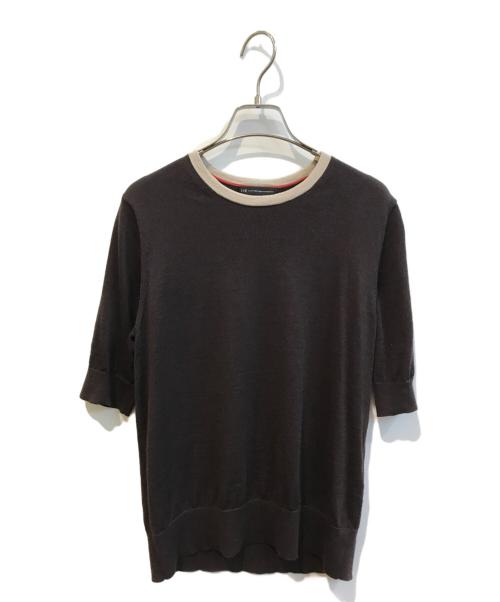 23区（ニジュウサンク）23区 (ニジュウサンク) サステナブルウールバイカラーカーディガン ブラウン サイズ:40（11）の古着・服飾アイテム