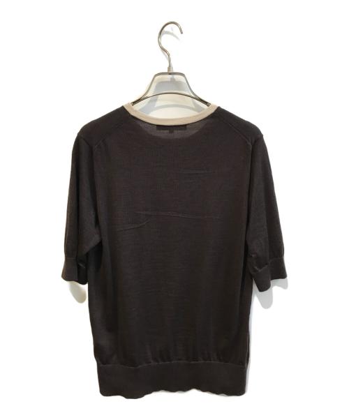 23区（ニジュウサンク）23区 (ニジュウサンク) サステナブルウールバイカラーカーディガン ブラウン サイズ:40（11）の古着・服飾アイテム