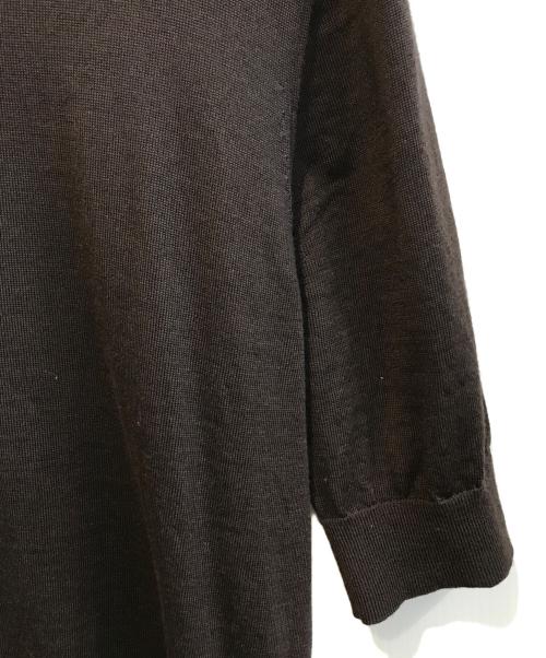 23区（ニジュウサンク）23区 (ニジュウサンク) サステナブルウールバイカラーカーディガン ブラウン サイズ:40（11）の古着・服飾アイテム
