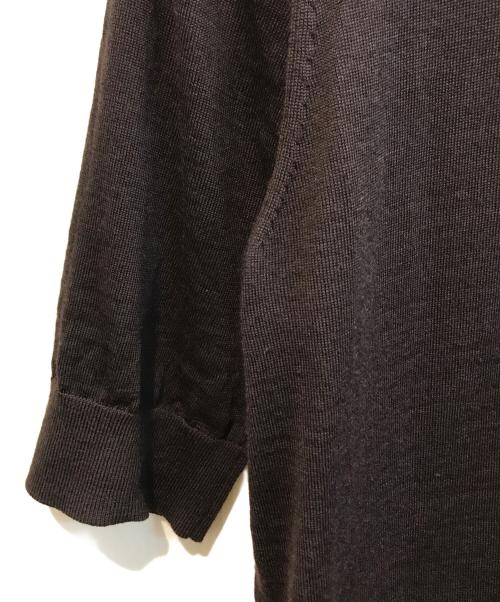 23区（ニジュウサンク）23区 (ニジュウサンク) サステナブルウールバイカラーカーディガン ブラウン サイズ:40（11）の古着・服飾アイテム