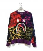A BATHING APEア ベイシング エイプ）の古着「MIXCAMO SHARK CRAZYWIDE SWEAT」｜マルチカラー