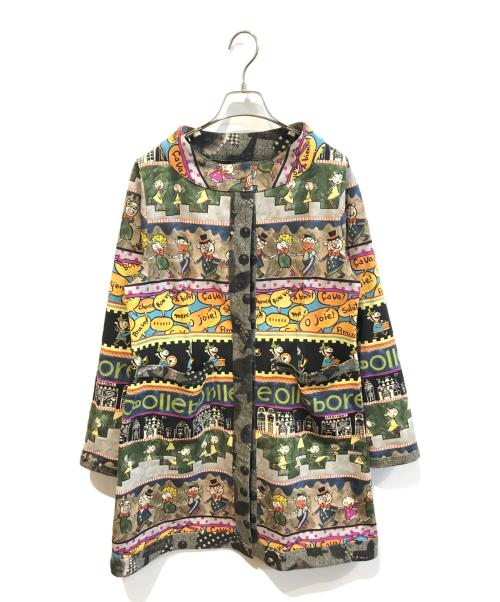 OLLEBOREBLA（アルベロベロ）OLLEBOREBLA (アルベロベロ) 総柄リバーシブルコート グリーン サイズ:表記なしの古着・服飾アイテム