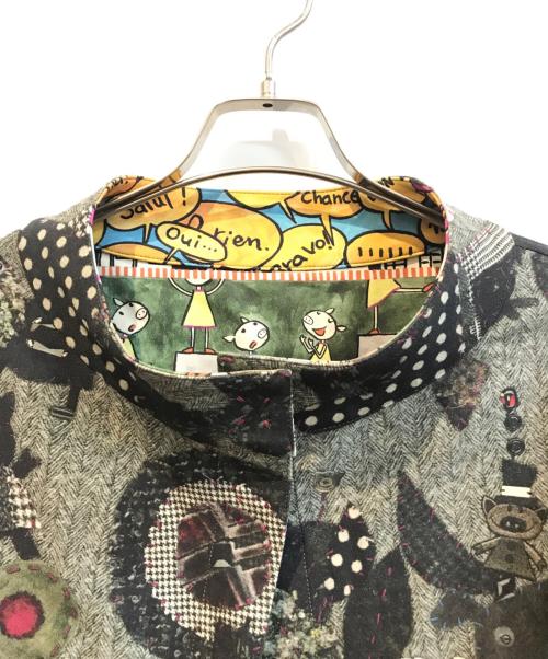 OLLEBOREBLA（アルベロベロ）OLLEBOREBLA (アルベロベロ) 総柄リバーシブルコート グリーン サイズ:表記なしの古着・服飾アイテム