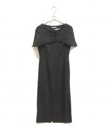 Snidel（スナイデル）の古着「ケープセットタイトドレス　SWFO234145」｜ブラック