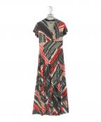 CORCOVADOコルコバード）の古着「マキシ丈フレアティアードワンピース　32-04-00111」｜レッド