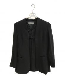 theory luxe（セオリーリュクス）の古着「DOUBLE.WEFT ノーカラージャケット　03-9204120-050-038」｜ブラック