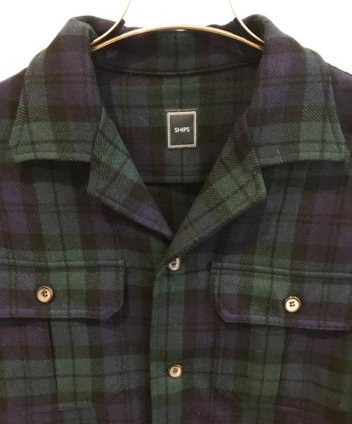 SHIPS（シップス）SHIPS (シップス) ブラックウォッチチェック オーバー シャツ　111-14-0874 グリーン サイズ:Mの古着・服飾アイテム