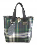 bradyブレディ）の古着「チェック柄ハンドバッグ」｜グリーン
