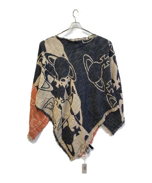 Vivienne Westwood（ヴィヴィアンウエストウッド）Vivienne Westwood (ヴィヴィアンウエストウッド) LINE ORB PONCHO　VI-V9＊-87017 ネイビー×ベージュ サイズ:Ｆの古着・服飾アイテム