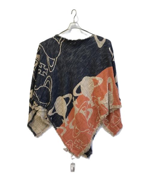 Vivienne Westwood（ヴィヴィアンウエストウッド）Vivienne Westwood (ヴィヴィアンウエストウッド) LINE ORB PONCHO　VI-V9＊-87017 ネイビー×ベージュ サイズ:Ｆの古着・服飾アイテム